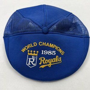 Vintage Kansas City Royals Hat Mesh‎ Cap Championship 1985 Blue White USA